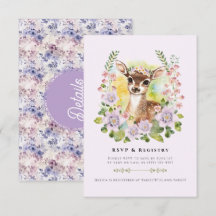 Tarjeta de detalles de RSVP de Deer Woodland