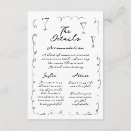 Recepción Tarjeta de Detalles de Sobres Dibujados con Capric