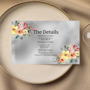 Recepción Tarjeta de detalles de tema floral de menta naranj