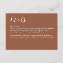 Recepción Tarjeta de Detalles de Terracota