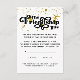 Recepción Tarjeta de detalles de transporte de Bat Mitzvah