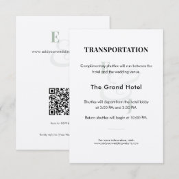 Recepción Tarjeta de Detalles de Transporte para Bodas Sage
