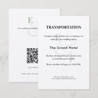 Recepción Tarjeta de Detalles de Transporte para Bodas Sage 