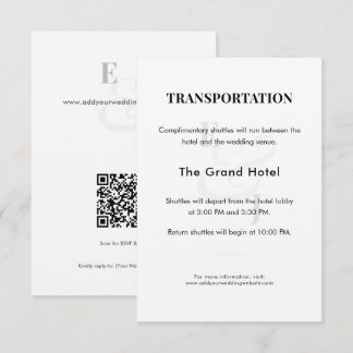 Recepción Tarjeta de Detalles de Transporte para la Boda | C