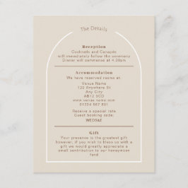 Recepción Tarjeta de detalles del Arco de Boho del Desierto 