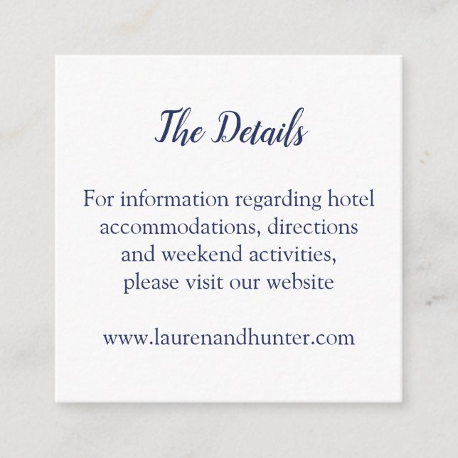 Recepción Tarjeta de detalles del barco náutico (Anverso)