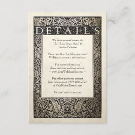 Recepción Tarjeta de detalles del boda | Colección Champagne