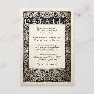 Recepción Tarjeta de detalles del boda   Colección Champagne