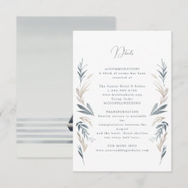 Recepción Tarjeta de detalles del boda costero