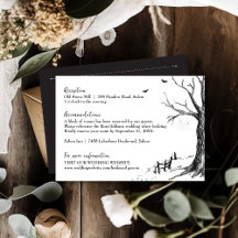 Tarjeta de detalles del Boda de All Hallow Eve Hal