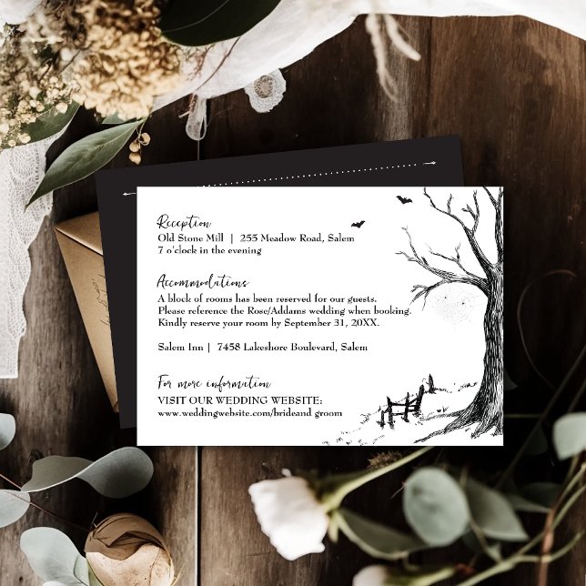 Recepción Tarjeta de detalles del Boda de All Hallow Eve Hal (Subido por el creador)