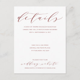 Recepción Tarjeta de detalles del Boda de caligrafía | Borgo