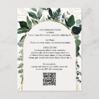 Tarjeta de detalles del boda de código QR, Botánic