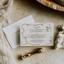 Tarjeta de detalles del Boda de dibujo manual de v