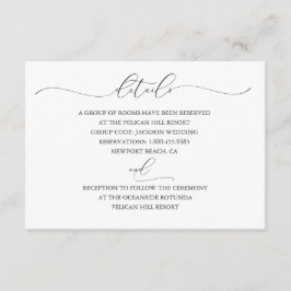 Recepción Tarjeta de detalles del Boda de elegancia subestim
