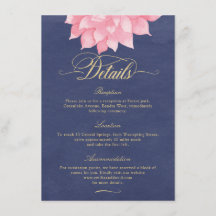 Tarjeta de detalles del Boda de la floral de oro d