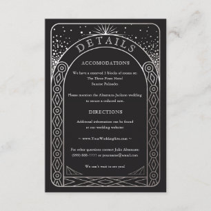 Recepción Tarjeta de detalles del Boda de la Unión Celestial