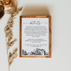 Recepción Tarjeta de detalles del Boda de línea aérea Kansas