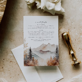 Recepción Tarjeta de detalles del Boda de montaña de otoño