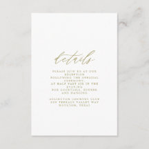 Tarjeta de detalles del Boda de oro