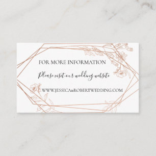 Recepción Tarjeta de detalles del Boda floral geométrico Moo