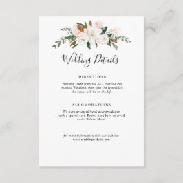 Recepción tarjeta de detalles del boda floral rosa y de la m