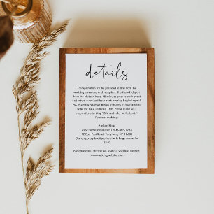 Recepción Tarjeta de detalles del Boda Minimalista STELLA, 3
