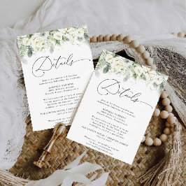Recepción Tarjeta de detalles del Boda verde Dusty Sage