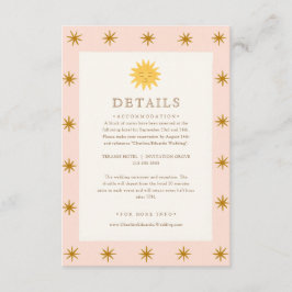 Recepción Tarjeta de detalles del Boda Whimsical Pink & Gold