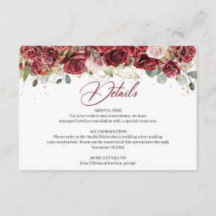 Recepción Tarjeta de detalles del eucalipto verde floral Boh