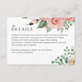 Recepción Tarjeta de detalles del gabinete del Boda de Creme