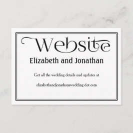 Recepción Tarjeta de detalles del sitio web del Boda blanco 