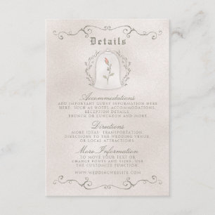 Recepción TARJETA DE DETALLES Elegante Rosa del Boda de Be