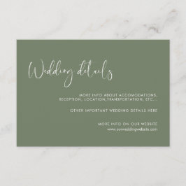 Recepción Tarjeta de detalles elegante y moderna del boda de