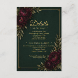 Recepción Tarjeta de detalles Emerald Elegance