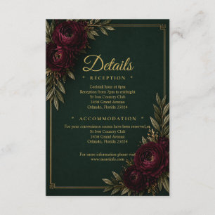 Recepción Tarjeta de detalles Emerald Elegance