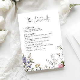 Recepción Tarjeta de Detalles Florales de Bodas de Flores Si
