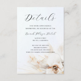 Recepción Tarjeta de detalles florales neutrales boho