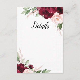 Recepción Tarjeta de Detalles Florales Queridos