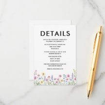 Tarjeta de detalles florales silvestres elegantes