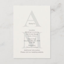 Tarjeta de Detalles Iniciales de Boda Editorial