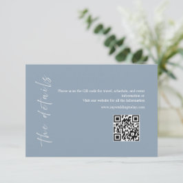 Recepción Tarjeta de detalles minimalista azul polvoriento