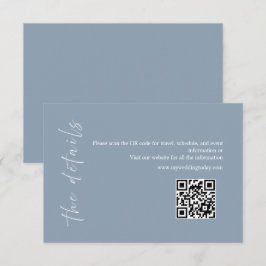 Recepción Tarjeta de detalles minimalista azul polvoriento