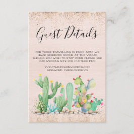 Recepción Tarjeta de detalles para invitados a la boda Glam 