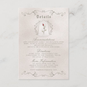 Recepción TARJETA DE DETALLES Rosa Roja Elegante de Boda d