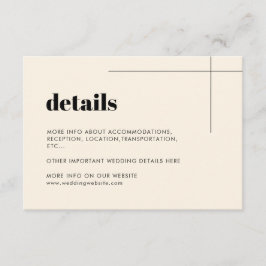 Recepción Tarjeta de detalles sencilla, elegante y de moda