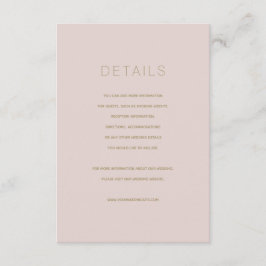 Recepción Tarjeta de detalles sencilla y moderna del Boda be