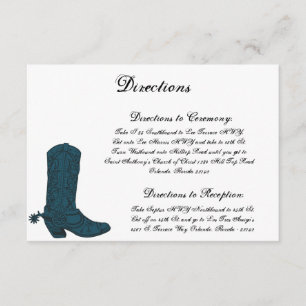 Recepción Tarjeta de dirección 3.5 x 5 Cowboy Western Blue B