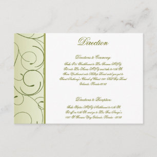 Recepción Tarjeta de dirección 3,5 x 5 Green Apple Swirls
