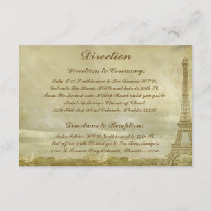 Recepción Tarjeta de dirección 3.5 x 5 Vintage Paris